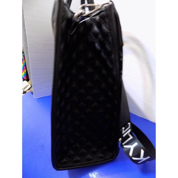 NEW Kendall + Kylie Black Handbag Tote Bag Removable Strap Purse Faux Leather - Picture 6 of 10